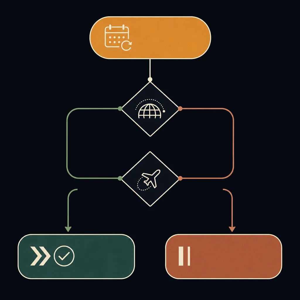 Decision flow weighing a trusted-traveler card against how often you cross the border