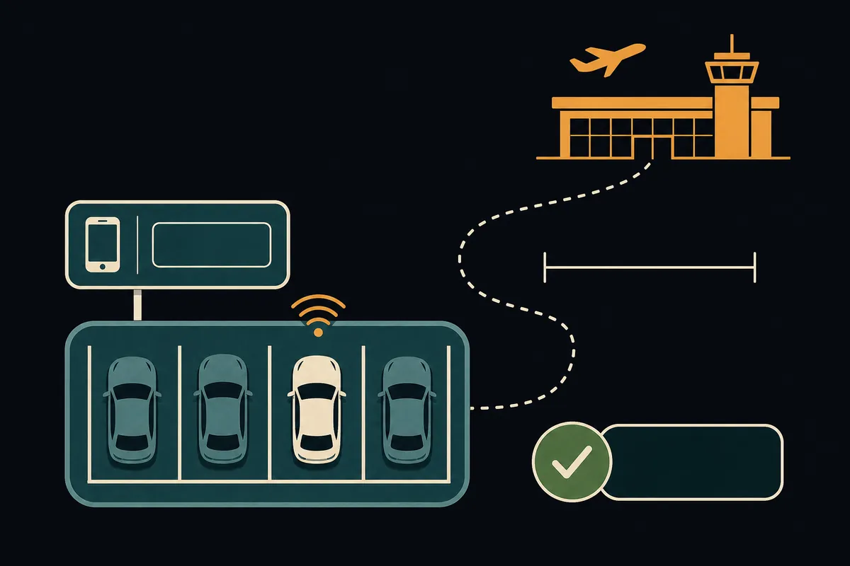 How an airport cell-phone waiting lot works: park free and wait for the call
