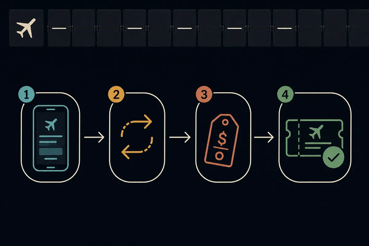 A calm walkthrough of the same-day flight change flow, from request to a confirmed new seat.