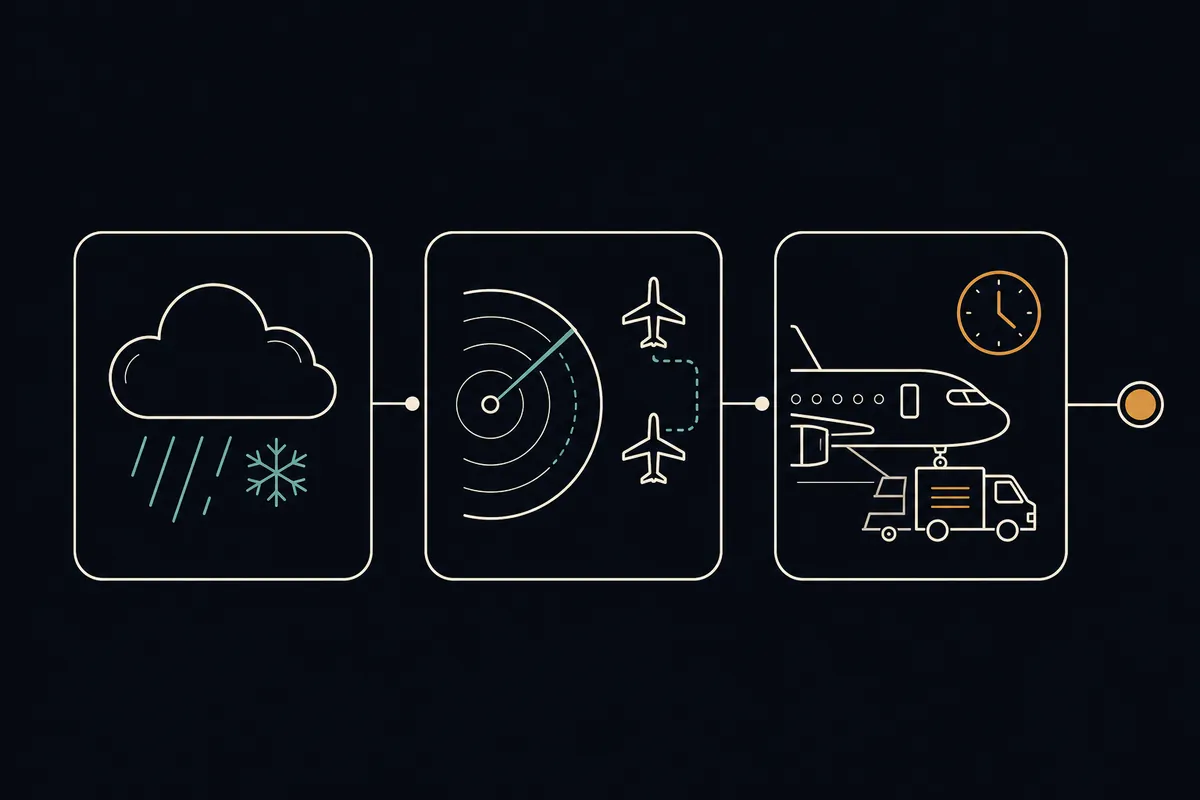 The main causes of flight delays, from weather systems and congestion to the day's cascade effect